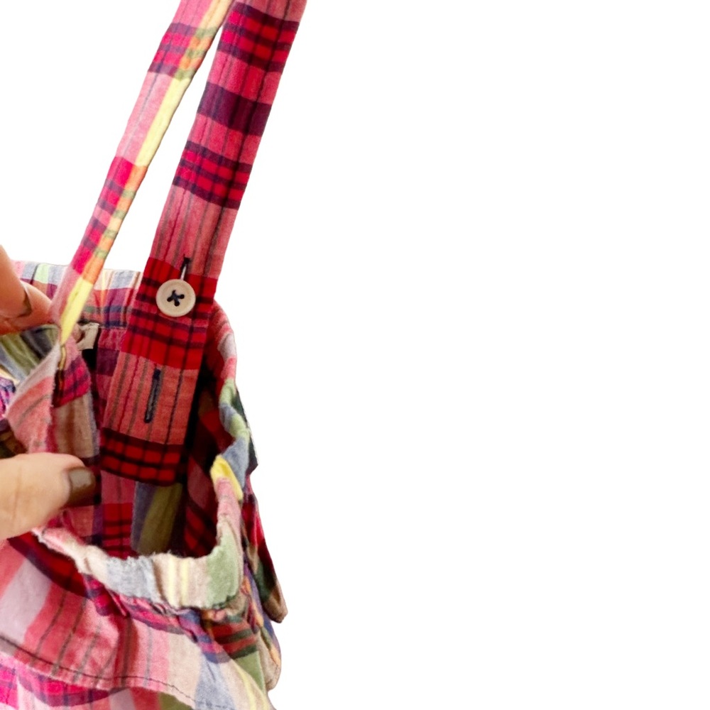 J. Crew Plaid Ruffle Madras Gauze Flounce Top 0 - Picture 3 of 4